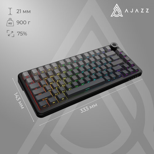 Клавиатура Ajazz AK820 Max Plus RGB White Birch Switch Wireless (AK820-MAX-WB-S-G) Black/Gray купить в Украине | Telemart фото