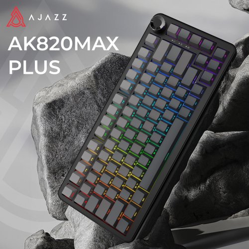 Клавиатура Ajazz AK820 Max Plus RGB White Birch Switch Wireless (AK820-MAX-WB-S-G) Black/Gray купить в Украине | Telemart фото