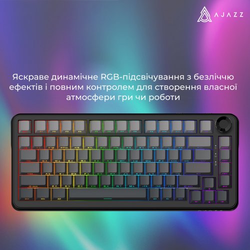Клавиатура Ajazz AK820 Max Plus RGB White Birch Switch Wireless (AK820-MAX-WB-S-G) Black/Gray купить в Украине | Telemart фото