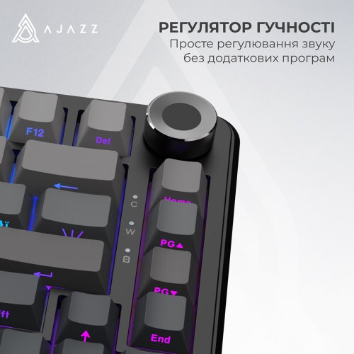 Клавиатура Ajazz AK820 Max Plus RGB White Birch Switch Wireless (AK820-MAX-WB-S-G) Black/Gray купить в Украине | Telemart фото