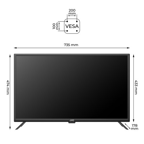 Телевизор JVC 32" LT-32MU238 Black купить в Украине | Telemart фото