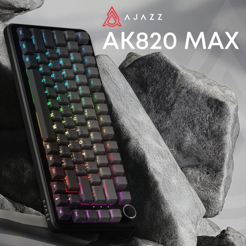 Клавиатура Ajazz AK820 Max RGB Magnetic Switch (AK820MAX-M-S-GG) Gradient Black купить в Украине | Telemart фото