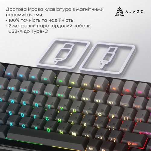 Клавиатура Ajazz AK820 Max RGB Magnetic Switch (AK820MAX-M-S-GG) Gradient Black купить в Украине | Telemart фото