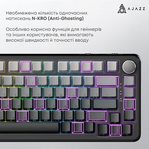 Клавиатура Ajazz AK820 Max RGB Magnetic Switch (AK820MAX-M-S-GG) Gradient Black купить в Украине | Telemart фото