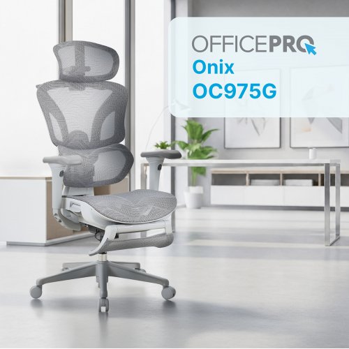 Офисное кресло OfficePro Onix OC975 Mesh Gray купить в Украине | Telemart фото
