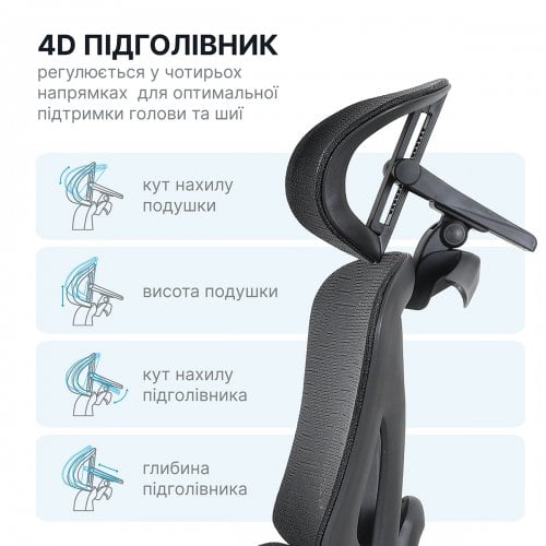 Офисное кресло OfficePro Onix OC975 Mesh Black купить в Украине | Telemart фото