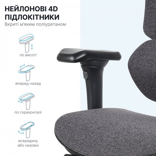 Офисное кресло OfficePro Jade OC970 Fabric Black купить в Украине | Telemart фото