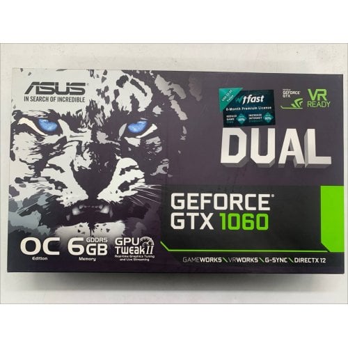 Видеокарта Asus GeForce GTX 1060 Dual OC 6144MB (DUAL-GTX1060-O6G) (Восстановлено продавцом, 922455) купить в Украине | Telemart фото