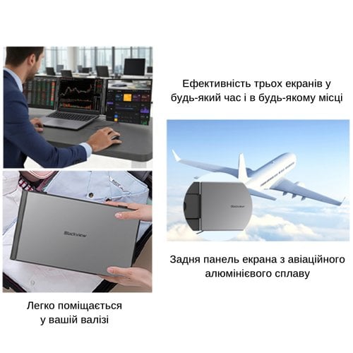 Портативний монітор Blackview 14" DCM6Pro (BVDCM6PRO) Grey/Black купити в Україні | Telemart фото