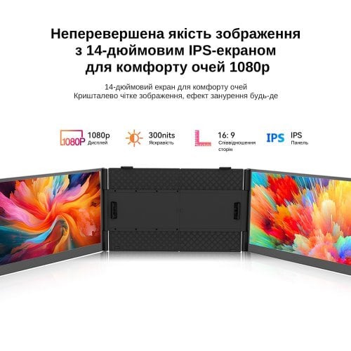 Портативний монітор Blackview 14" DCM6Pro (BVDCM6PRO) Grey/Black купити в Україні | Telemart фото