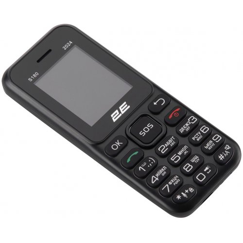 Кнопковий телефон 2E S180 2024 (694743653885) Black купити в Україні | Telemart фото