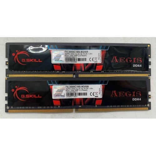 Озу G.Skill DDR4 16GB (2x8GB) 3000Mhz Aegis (F4-3000C16D-16GISB) (Восстановлено продавцом, 922582) купить в Украине | Telemart фото