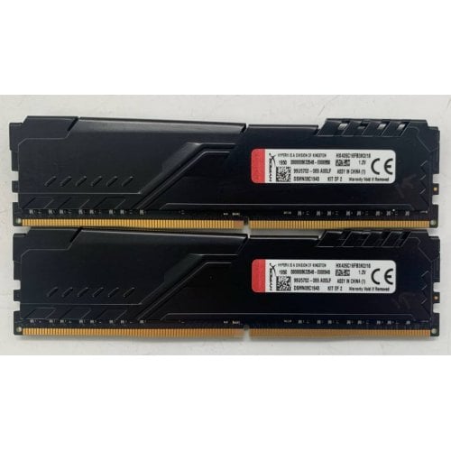 Озп HyperX DDR4 16GB (2x8GB) 2666Mhz Fury Black (HX426C16FB3K2/16) (Відновлено продавцем, 922680) купити в Україні | Telemart фото