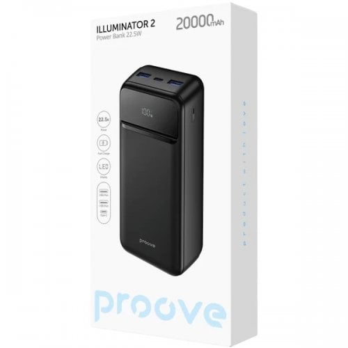 Powerbank Proove Illuminator 2 20000mAh 22.5W (PBIP20212201) Black купити в Україні | Telemart фото