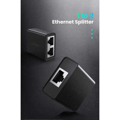 Уценка сплиттер Ugreen CM210 RJ-45 1 To 2 Ethernet Converter 2 pcs (50923) Black (Вскрытая упаковка, 923036) купить в Украине | Telemart фото