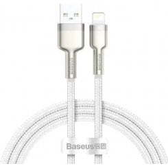 Уцінка кабель Baseus Cafule Metal USB to Lightning 2.4A 1m (CALJK-A02) White (Пошкоджено пакування, 923229)