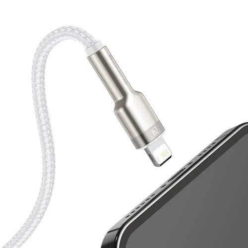 Уцінка кабель Baseus Cafule Metal USB to Lightning 2.4A 1m (CALJK-A02) White (Пошкоджено пакування, 923229) купити в Україні | Telemart фото