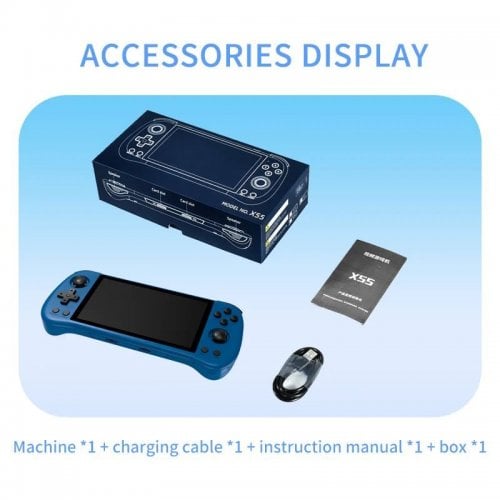 Уцінка портативна ігрова консоль Powkiddy x55 64GB Blue (Розкрита упаковка, 923414) купити в Україні | Telemart фото