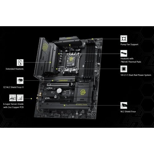 Уценка материнская плата MSI MAG B850 TOMAHAWK WIFI (sAM5, AMD B850) (Повреждена упаковка, 923606) купить в Украине | Telemart фото