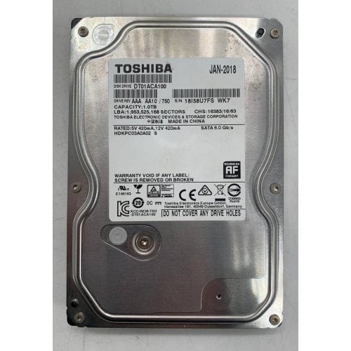 Жесткий диск Toshiba 1TB 32MB 7200RPM 3.5" (DT01ACA100) (Восстановлено продавцом, 923694) купить в Украине | Telemart фото