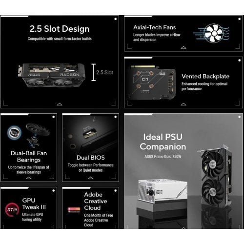 Уценка видеокарта Asus Radeon RX 9060 XT Dual 16384MB (DUAL-RX9060XT-16G) (Вскрытая упаковка, 923786) купить в Украине | Telemart фото