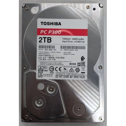Жорсткий диск Toshiba P300 2TB 64MB 7200RPM 3.5'' (HDWD120UZSVA) (Відновлено продавцем, 923833) купити в Україні | Telemart фото