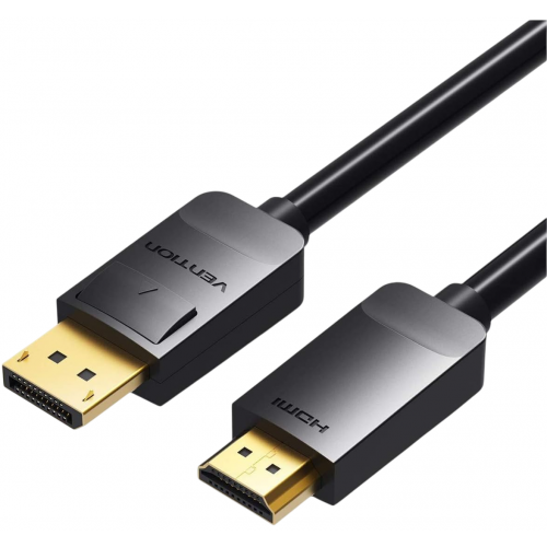 Уценка кабель Vention DisplayPort to HDMI 2m (HADBH) Black (Вскрытая упаковка, 923881) купить в Украине | Telemart фото