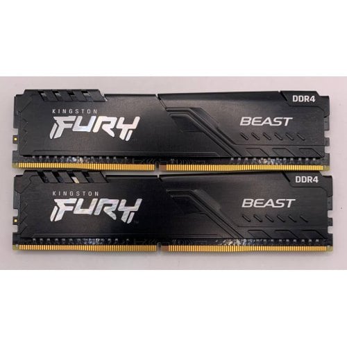 Озп Kingston DDR4 16GB (2x8GB) 3200Mhz FURY Beast Black (KF432C16BBK2/16) (Відновлено продавцем, 923889) купити в Україні | Telemart фото