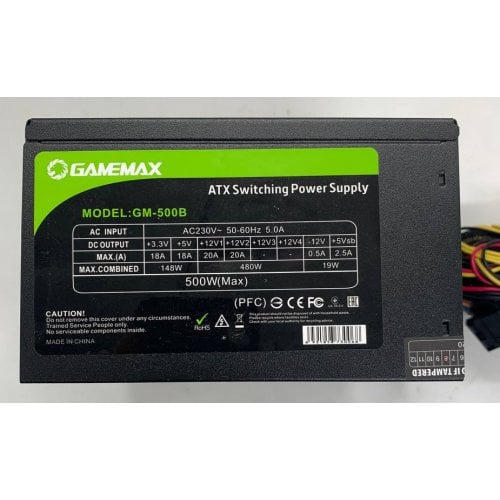Блок питания GAMEMAX 500W (GM-500B) (Восстановлено продавцом, 923954) купить в Украине | Telemart фото