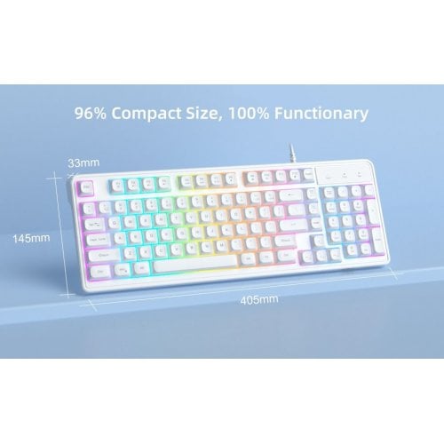 Уцінка клавіатура MageGee GK980 (6971969727090-UA) White (Розкрита упаковка, 923958) купити в Україні | Telemart фото
