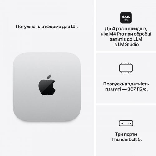 Компьютер Apple Mac Mini M5 Pro 24/512GB (MHQN4UA/A) Silver купить в Украине | Telemart фото