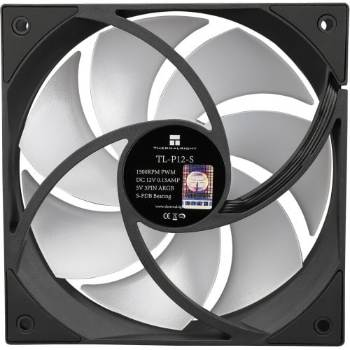 Уцінка кулер для корпусу Thermalright TL-P12-S Black (Розкрита упаковка, 924247) купити в Україні | Telemart фото