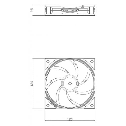 Уцінка кулер для корпусу Thermalright TL-P12-S Black (Розкрита упаковка, 924247) купити в Україні | Telemart фото