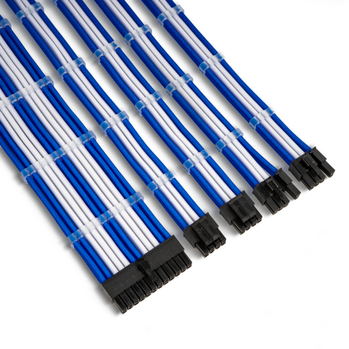 Уценка набор кастомных кабелей питания EVOLVE Custom PSU Cable Kit 0.3m (EV-PSUMF-03BW) Blue/White (Вскрытая упаковка, 924253) купить в Украине | Telemart фото