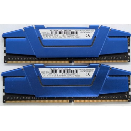 Озу G.Skill DDR4 16GB (2x8GB) 2666Mhz Ripjaws V Blue (F4-2666C15D-16GVB) (Восстановлено продавцом, 924264) купить в Украине | Telemart фото