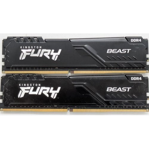 Озп Kingston DDR4 16GB (2x8GB) 3200Mhz FURY Beast Black (KF432C16BBK2/16) (Відновлено продавцем, 924269) купити в Україні | Telemart фото