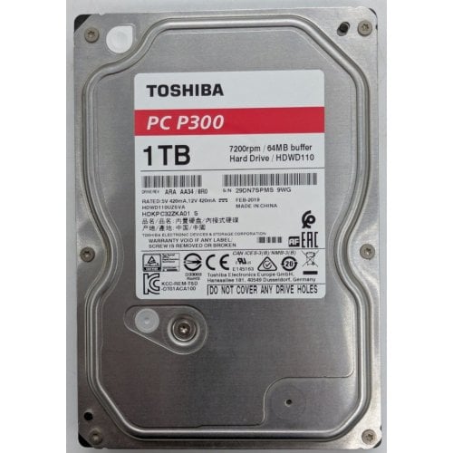 Жорсткий диск Toshiba P300 1TB 64MB 7200RPM 3.5" (HDWD110UZSVA) (Відновлено продавцем, 924285) купити в Україні | Telemart фото