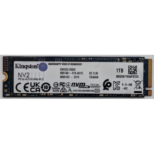 Ssd-диск Kingston NV3 3D NAND 1TB M.2 (2280 PCI-E) NVMe x4 (SNV3S/1000G) (Відновлено продавцем, 924351) купити в Україні | Telemart фото