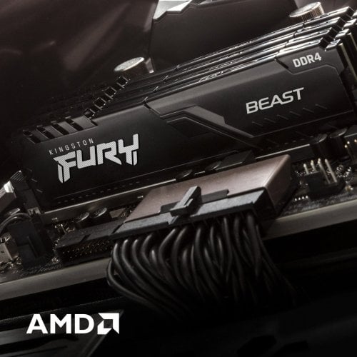 Уцінка озп Kingston DDR4 32GB (2x16GB) 3200Mhz FURY Beast Black (KF432C16BB1K2/32) (Сліди використання, 924355) купити в Україні | Telemart фото