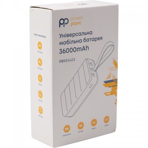 Powerbank PowerPlant 36000mAh 20W (PB931422) Black купити в Україні | Telemart фото