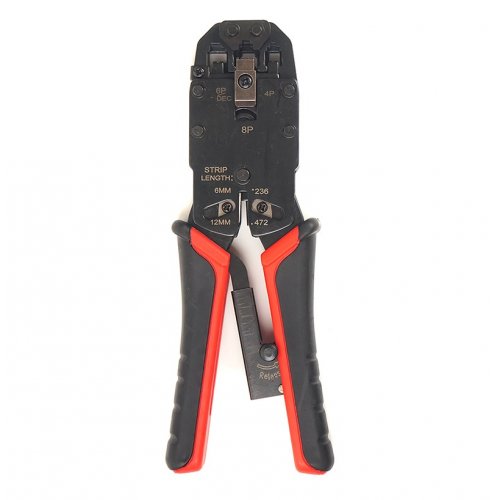 Обжимной инструмент PowerPlant RJ45 RJ12 RJ11 Crimping Tool (2008R) Black/Red купить в Украине | Telemart фото