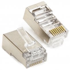 Коннектор PowerPlant RJ45 Shielded 100pcs (LYUS006) Silver