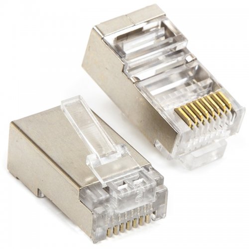 Коннектор PowerPlant RJ45 Shielded 100pcs (LYUS006) Silver купить в Украине | Telemart фото