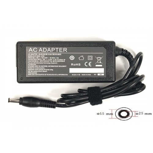 Блок питания для ноутбука PowerPlant Acer/Asus 19V 3.42A 65W 5.5x2.5mm (AC65F5525) Black купить в Украине | Telemart фото