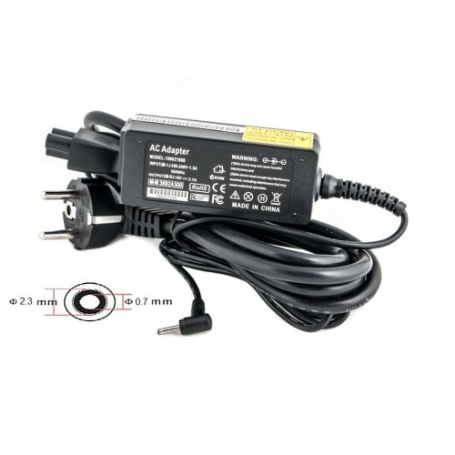 Блок питания для ноутбука PowerPlant Asus 19V 2.1A 40W 2.3x0.7mm (AS40F2307) Black купить в Украине | Telemart фото