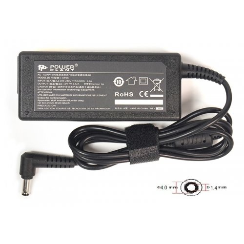 Блок питания для ноутбука PowerPlant Asus 19V 3.42A 65W 4.0x1.35mm (AS65F4014) Black купить в Украине | Telemart фото