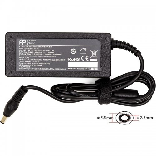 Блок питания для ноутбука PowerPlant Asus 19V 3.42A 65W 5.5x2.5mm (AS65F5525) Black купить в Украине | Telemart фото