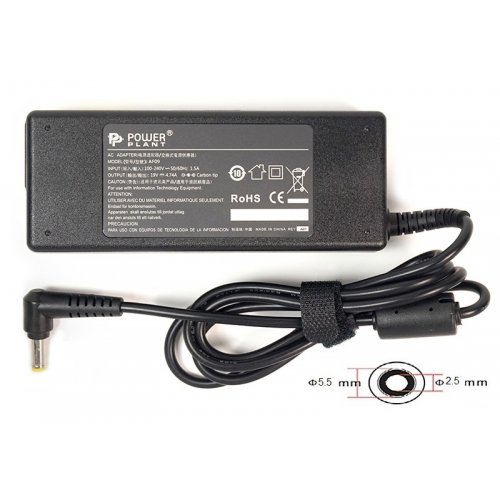 Блок питания для ноутбука PowerPlant Asus 19V 4.74A 90W 5.5x2.5mm (AS90F5525) Black купить в Украине | Telemart фото