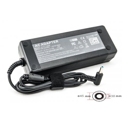 Блок питания для ноутбука PowerPlant HP 19.5V 6.15A 120W 4.5x3.0mm (HP120G4530) Black купить в Украине | Telemart фото