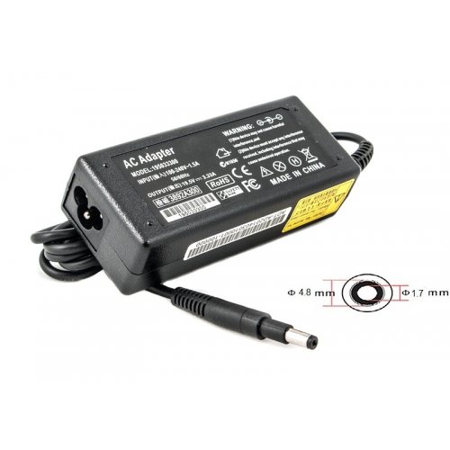 Блок питания для ноутбука PowerPlant HP 19.5V 3.33A 65W 4.8x1.7mm (HP65G4817) Black купить в Украине | Telemart фото